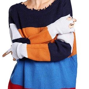 Womens Turtleneck Long Sleeve Stripe Ribbed